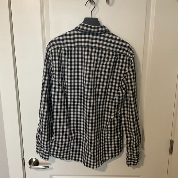 J Crew Slim Fit Button Up Long Sleeve Mens Blue & White Gingham Plaid Size:L - Picture 3 of 10